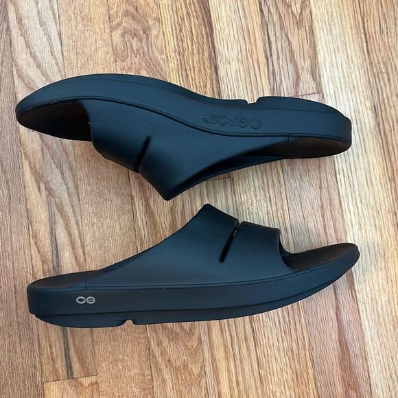 Oofos Ooahh Slide Black Recover Sandals Men’s Size 14 - Picture 7 of 9